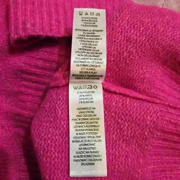 Cupcakes & Cashmere Pink Color Block Sweater Soft Relax Fit Size Large #060 - Picture 7 of 8